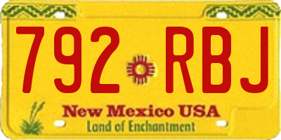 NM license plate 792RBJ