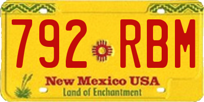 NM license plate 792RBM