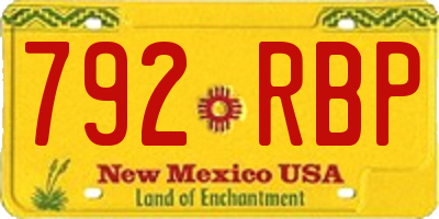 NM license plate 792RBP