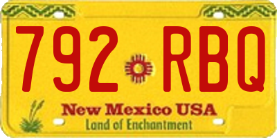 NM license plate 792RBQ
