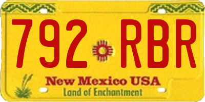 NM license plate 792RBR