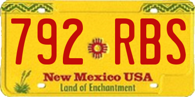 NM license plate 792RBS