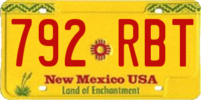 NM license plate 792RBT