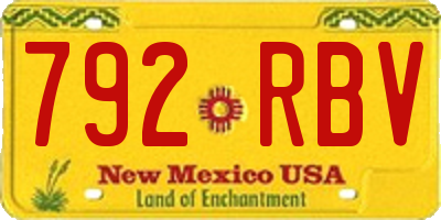 NM license plate 792RBV