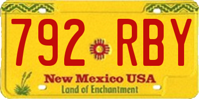 NM license plate 792RBY