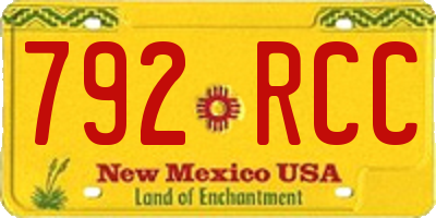 NM license plate 792RCC