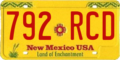 NM license plate 792RCD