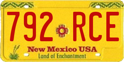 NM license plate 792RCE