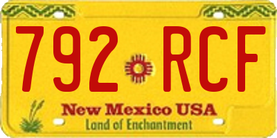 NM license plate 792RCF