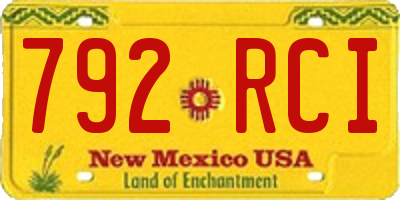 NM license plate 792RCI