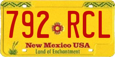 NM license plate 792RCL