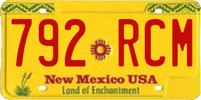 NM license plate 792RCM