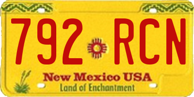 NM license plate 792RCN