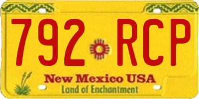 NM license plate 792RCP