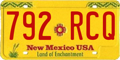 NM license plate 792RCQ