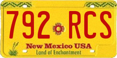 NM license plate 792RCS