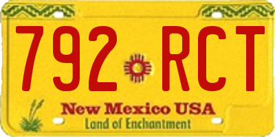 NM license plate 792RCT