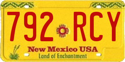 NM license plate 792RCY