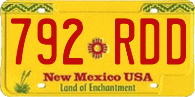 NM license plate 792RDD