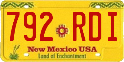 NM license plate 792RDI