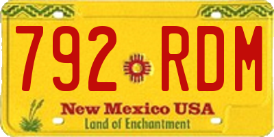 NM license plate 792RDM