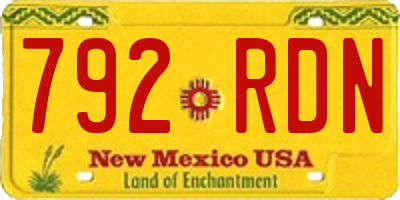 NM license plate 792RDN