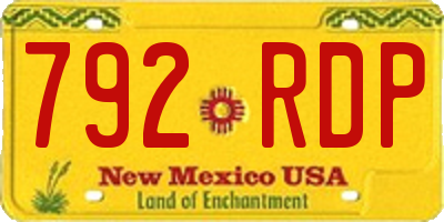 NM license plate 792RDP
