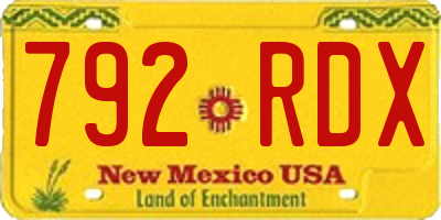 NM license plate 792RDX