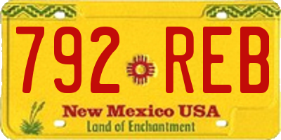 NM license plate 792REB