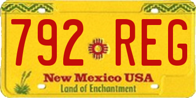 NM license plate 792REG