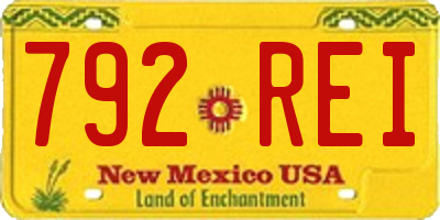 NM license plate 792REI