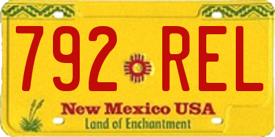 NM license plate 792REL