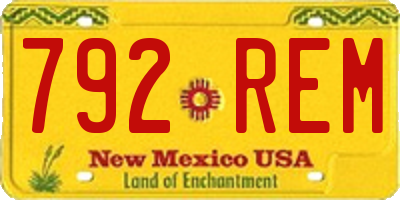 NM license plate 792REM
