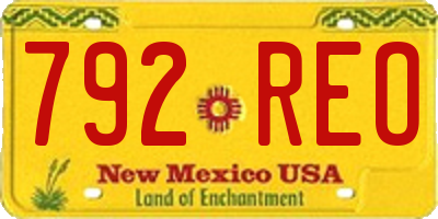 NM license plate 792REO