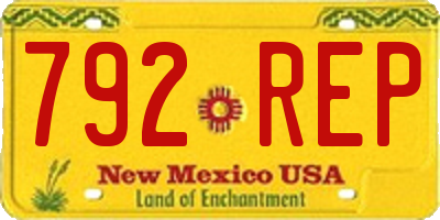 NM license plate 792REP