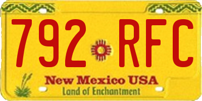 NM license plate 792RFC