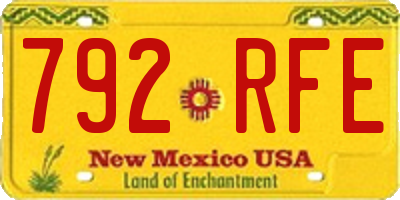 NM license plate 792RFE
