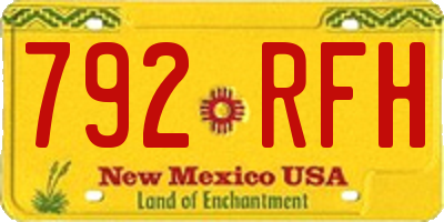 NM license plate 792RFH