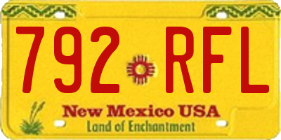 NM license plate 792RFL
