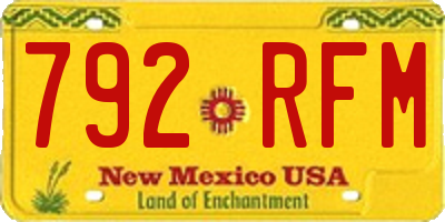NM license plate 792RFM
