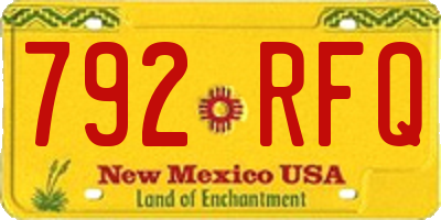 NM license plate 792RFQ