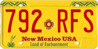 NM license plate 792RFS