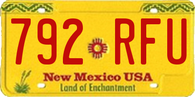 NM license plate 792RFU