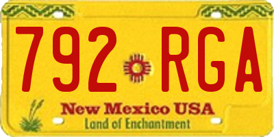 NM license plate 792RGA