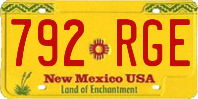 NM license plate 792RGE