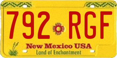 NM license plate 792RGF