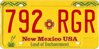 NM license plate 792RGR