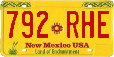 NM license plate 792RHE