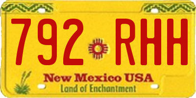 NM license plate 792RHH