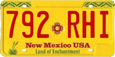 NM license plate 792RHI